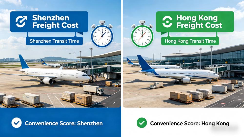 Air freight from Shenzhen VS Hongkong